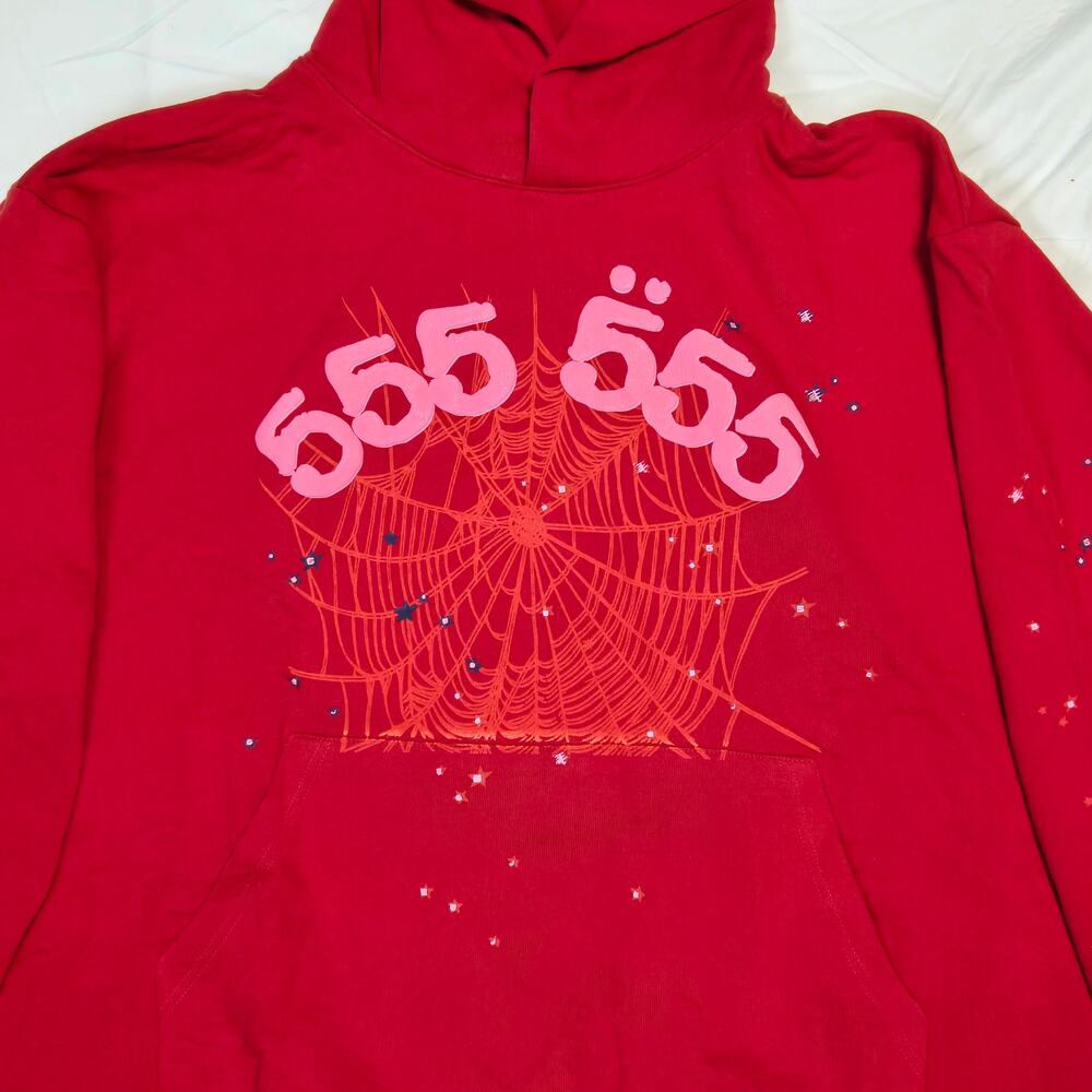 Sp5der Red Angel Number 555 Hoodie XL FW21 - Picture 3 of 14